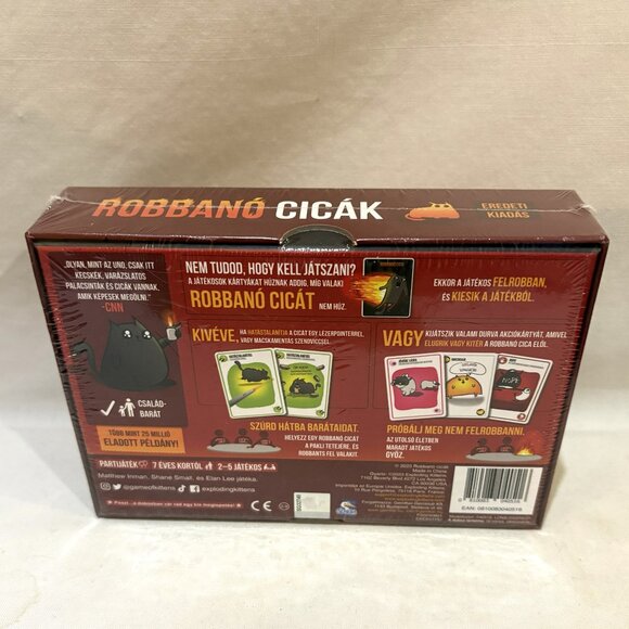 Hungarian Version of Exploding Kittens Card Game for 2-5 Players New in Box - Picture 2 of 2